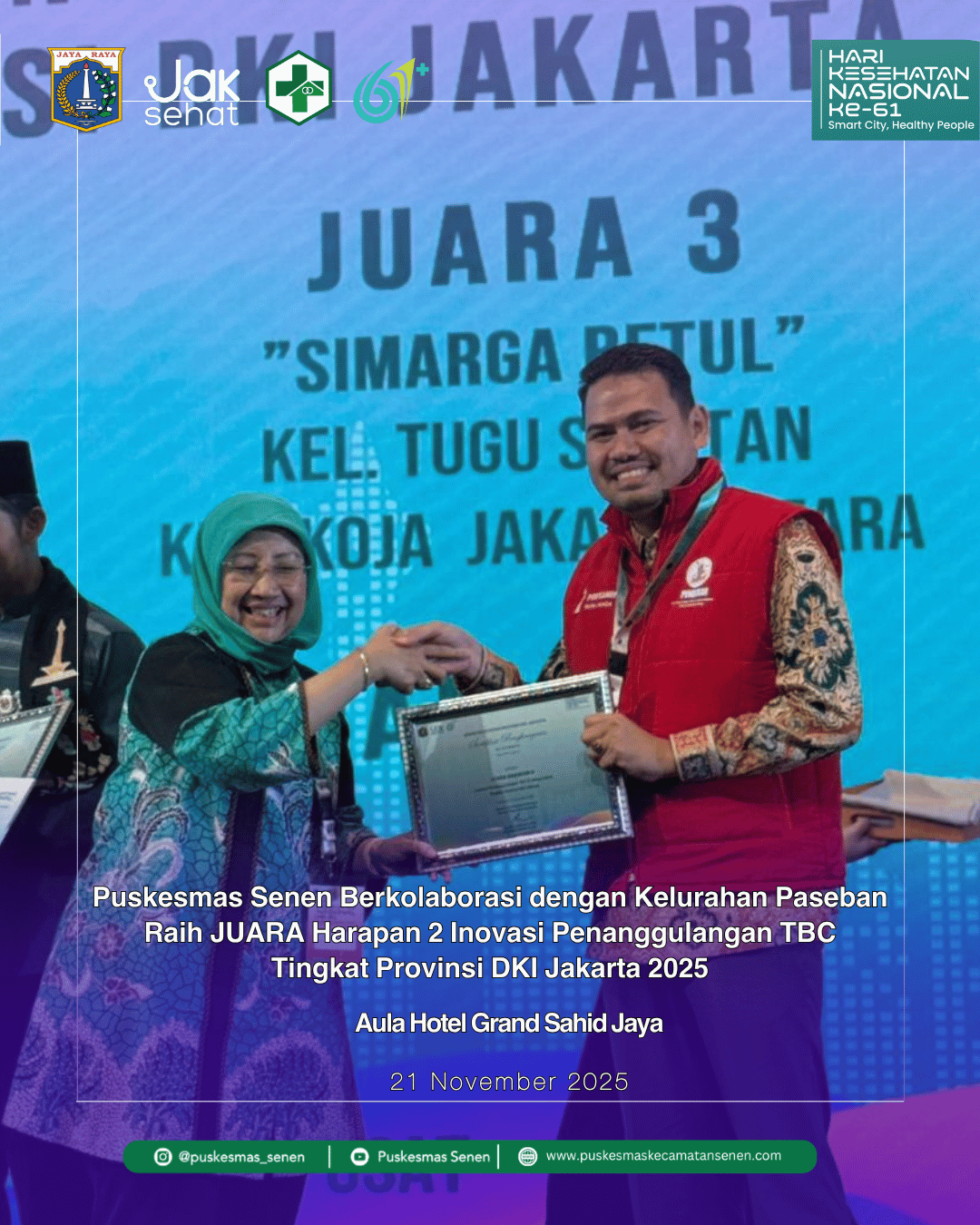 Puskesmas Senen Raih JUARA Harapan 2!