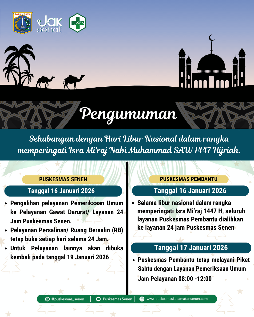 Penyesuaian Jadwal Memperingati Isra Mikraj Nabi Muhammad SAW 1447 Hijriah